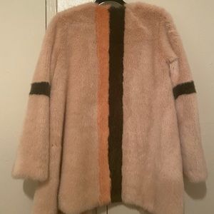 Unique Pink Faux Fur Coat